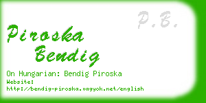 piroska bendig business card